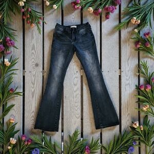 Elegant Dark Wash Flare Jeans